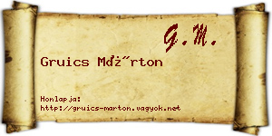 Gruics Márton névjegykártya